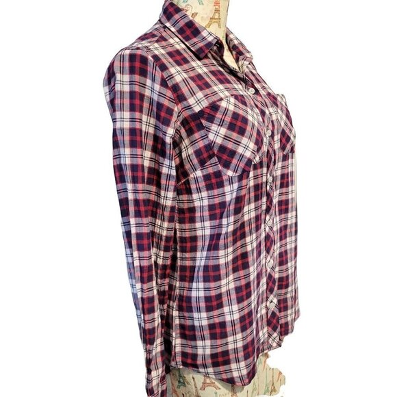 Eddie Bauer Womens Sz S Classic Fit Plaid LS Button Up Lightweight Stretch Shirt - Picture 3 of 7